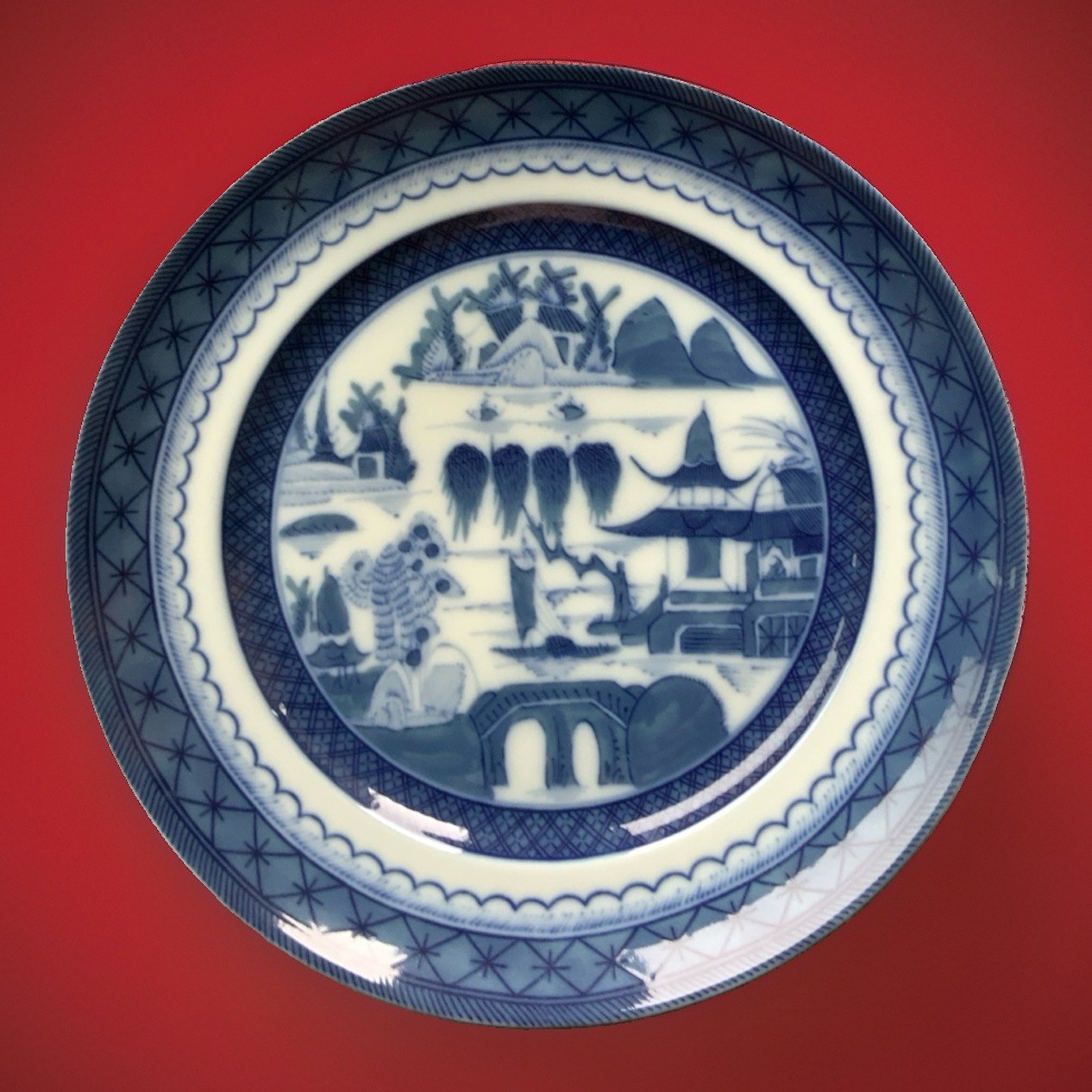 MOTTAHEDEH PORTUGAL BLUE CANTON SALAD PLATE VISTA ALEGRE HISTORIC CHARLESTON MOTTAHEDEH PORTUGAL BLUE CANTON SALAD PLATE VISTA ALEGRE HISTORIC CHARLESTON