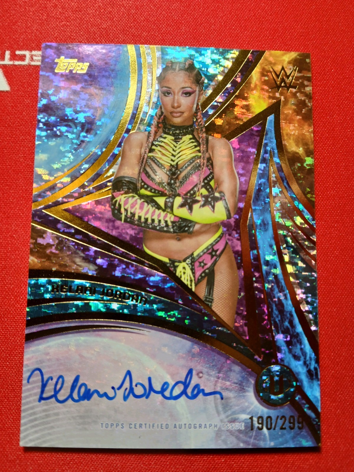 2026 Topps WWE Universe Kelani Jordan Aqua Speckle Auto /299 #UA-KJ 2026 Topps WWE Universe Kelani Jordan Aqua Speckle Auto /299 #UA-KJ