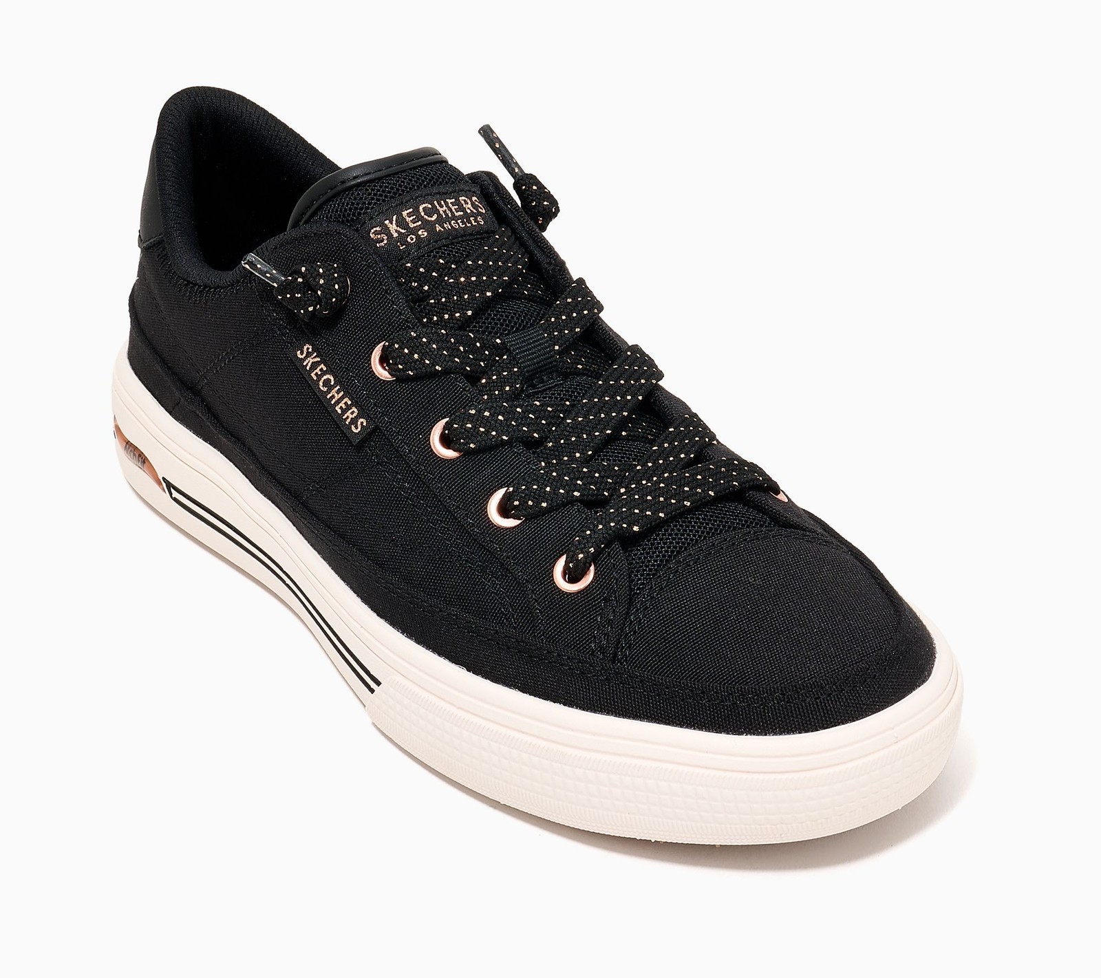 Skechers Women\'s Sz 8 Arch Fit Arcade Washable Canvas Slip-On Black A730907
