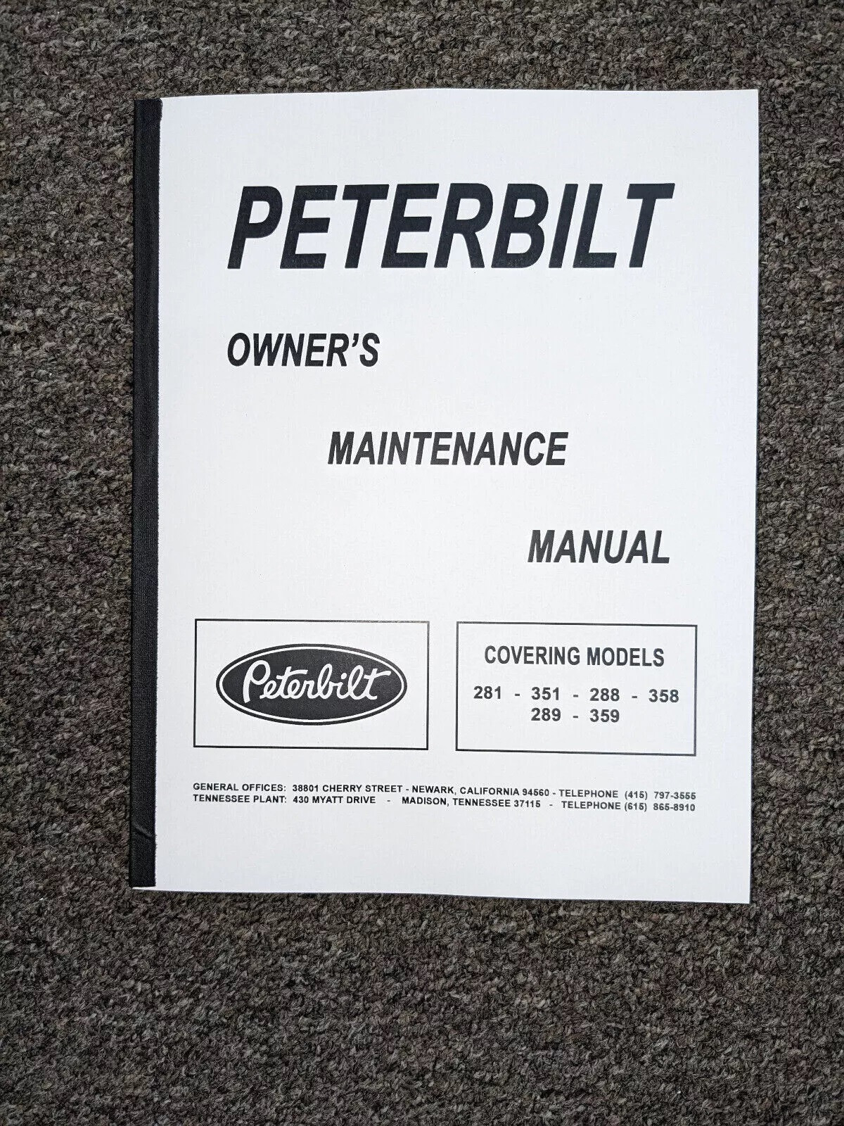 1963 Peterbilt 281 Truck Shop Service Repair Manual
