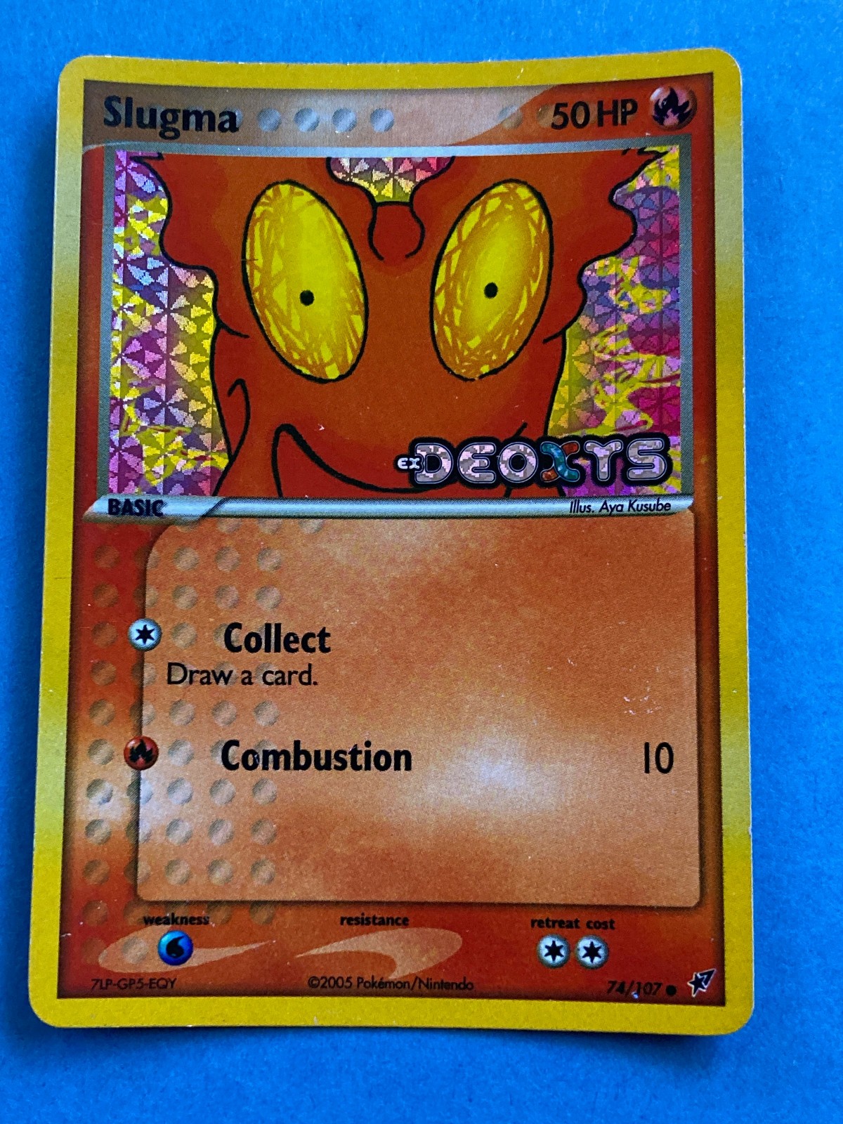 Pokemon Stamped Holo Slugma – EX Deoxys – 74/107 – VLP/LP