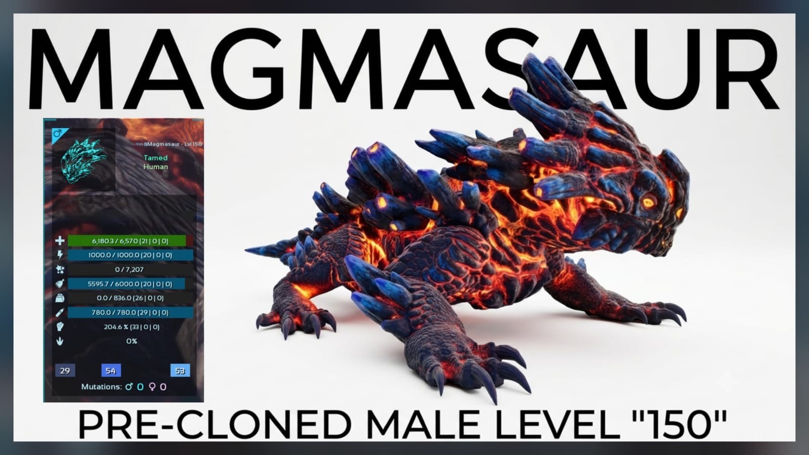 MAGMASAUR CLONED-  Genesis - New Dino - Ark Ascended PVE Official Crossplay