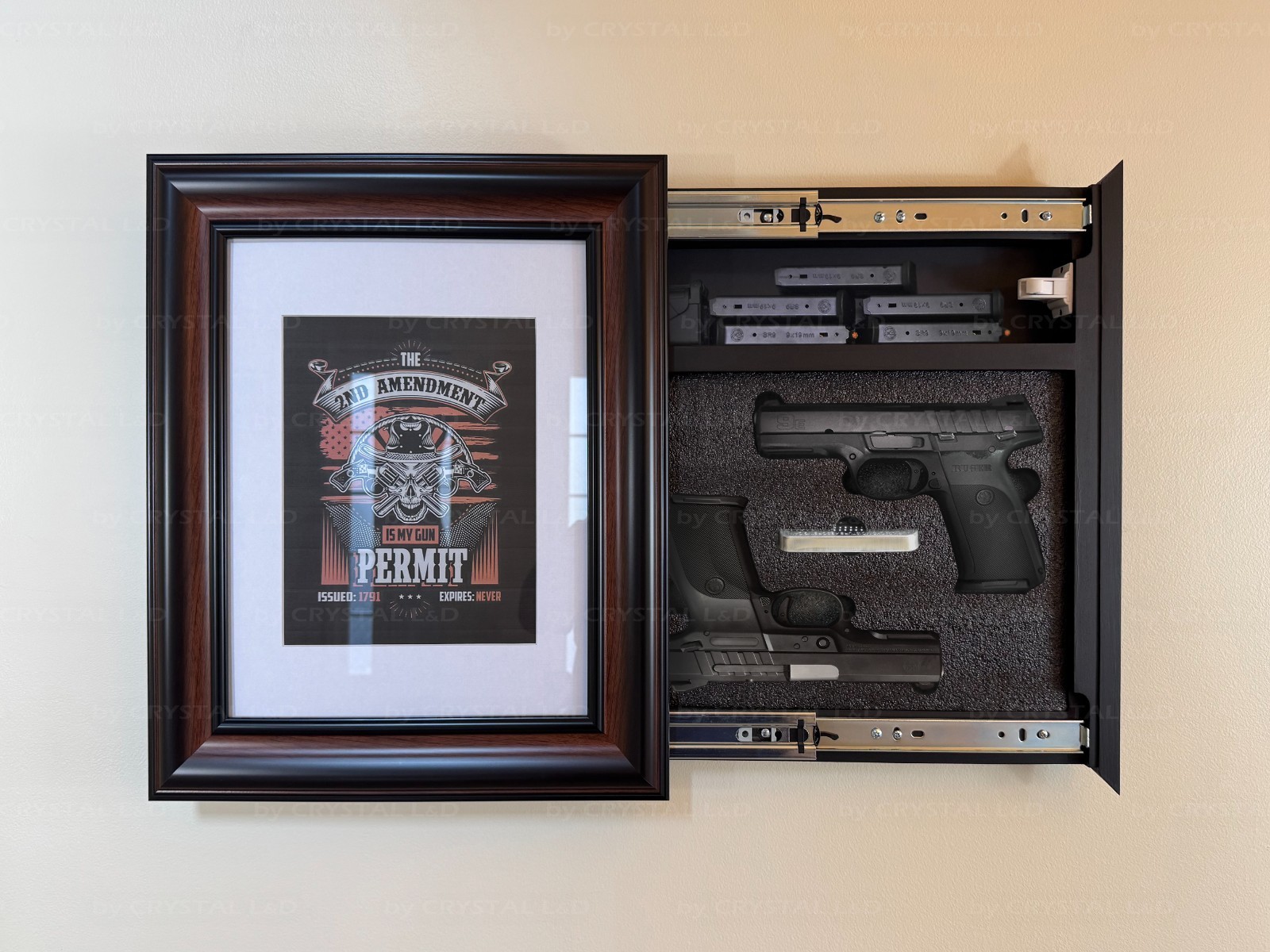 Gun Storage Picture Frame with Lock | Hidden Gun Concealment  19\