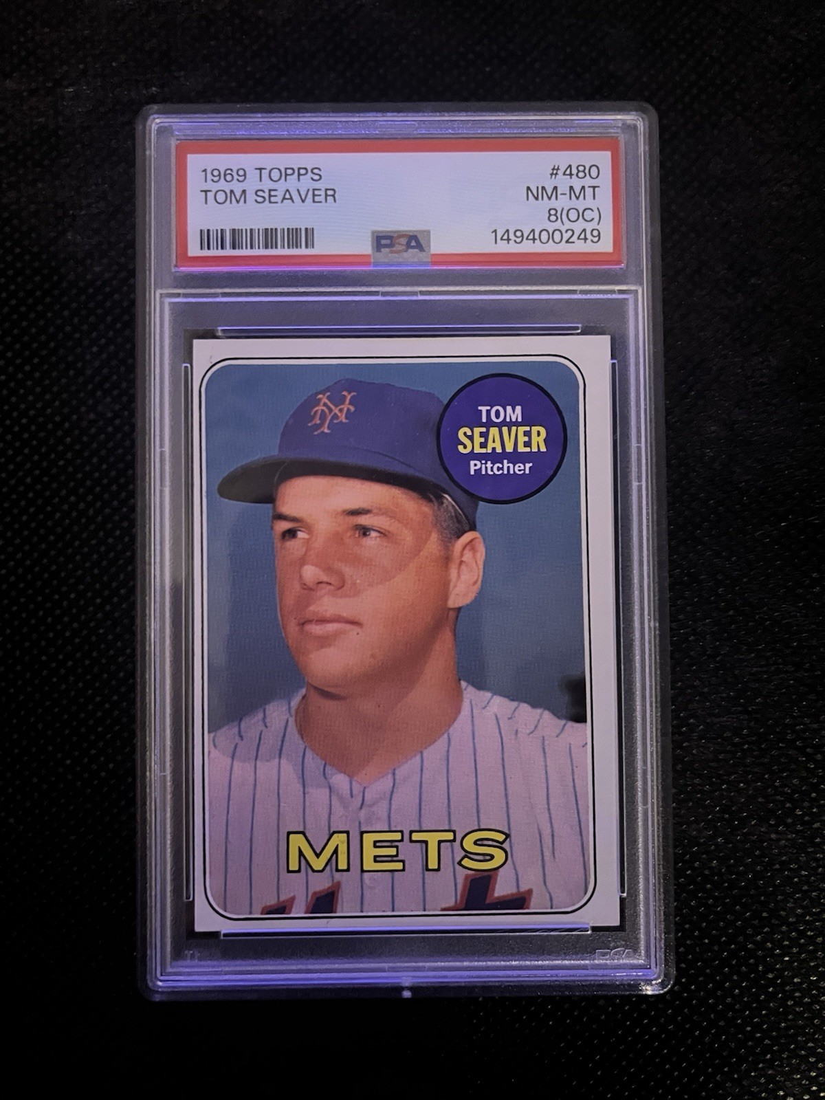1969 Topps #480 Tom Seaver PSA 8 (OC) NM-MT Mets HOF Vintage Baseball Card