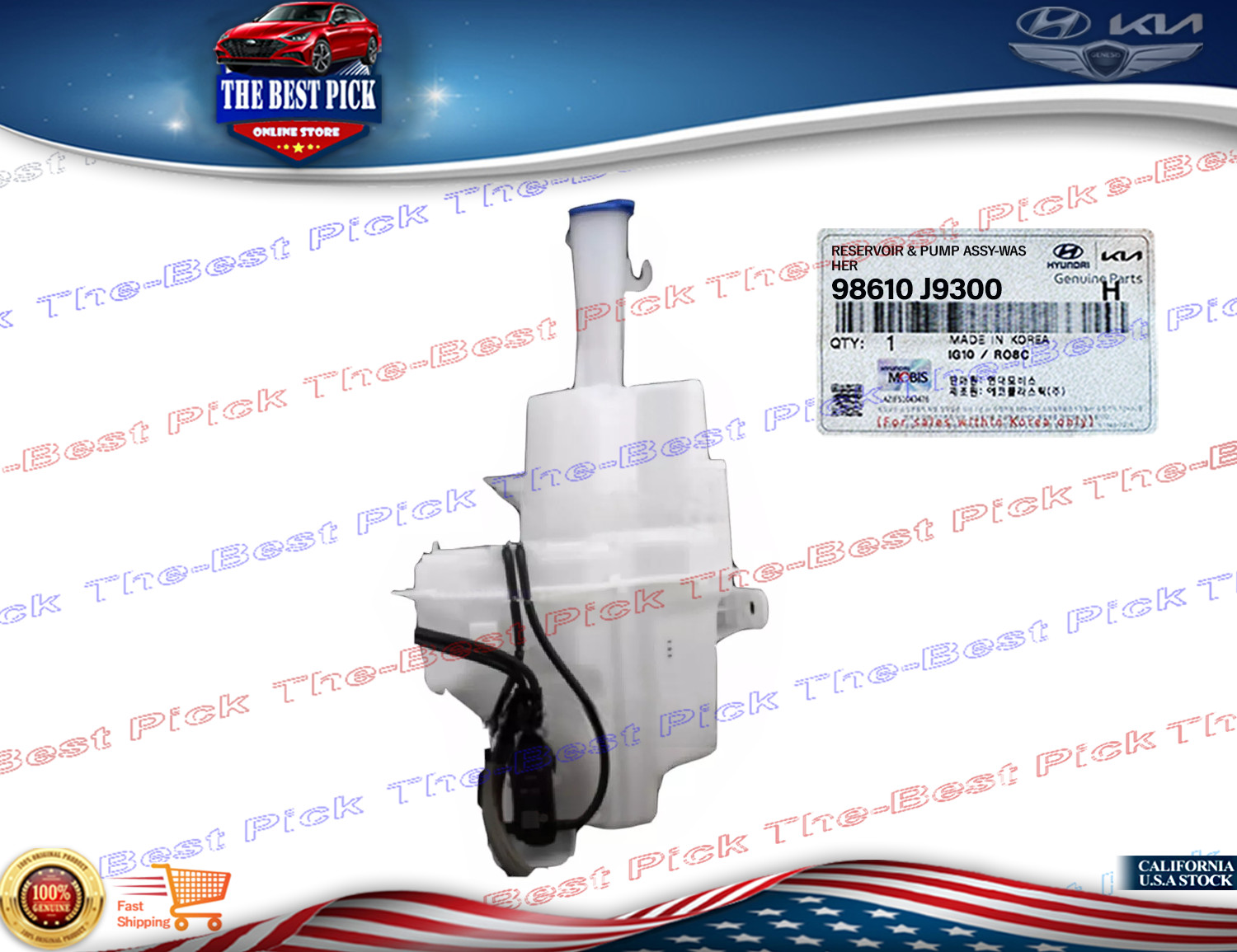 ⭐GENUINE⭐ Windshield Washer Reservoir + MOTOR 2018-2023 Hyundai Kona 98610J9300 ⭐GENUINE⭐ Windshield Washer Reservoir + MOTOR 2018-2023 Hyundai Kona 98610J9300