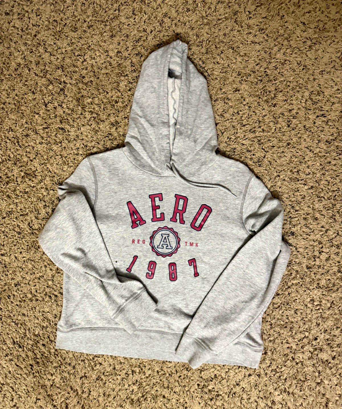 Aéropostale AERO Women’s Gray Pullover Hoodie Fleece Cotton Blend Logo L Aéropostale AERO Women’s Gray Pullover Hoodie Fleece Cotton Blend Logo L