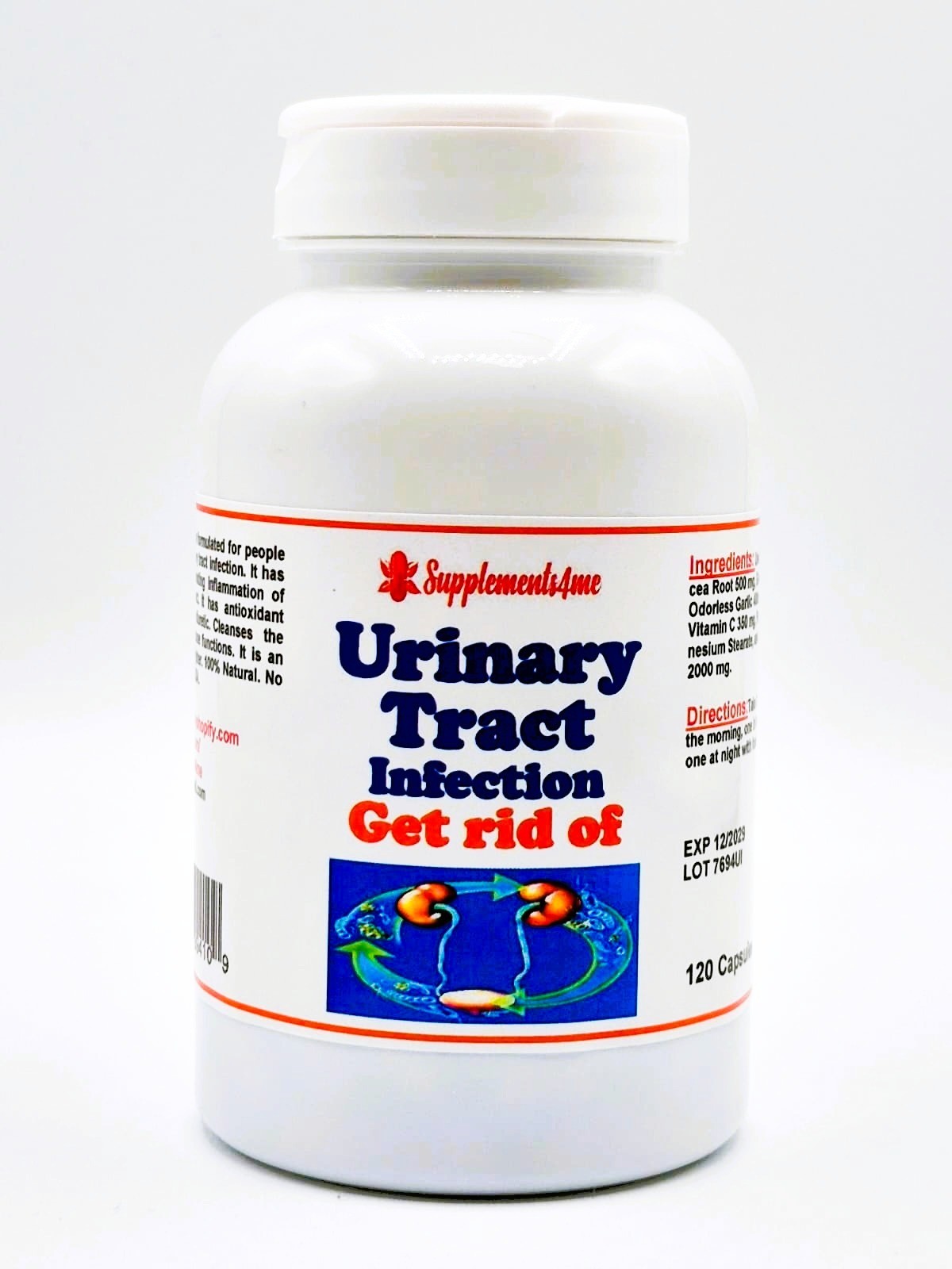 HEALTHIEST HERBS FOR URINARY TRACT INFECTION WOMEN MEN - 120 CAP  - MADE IN USA