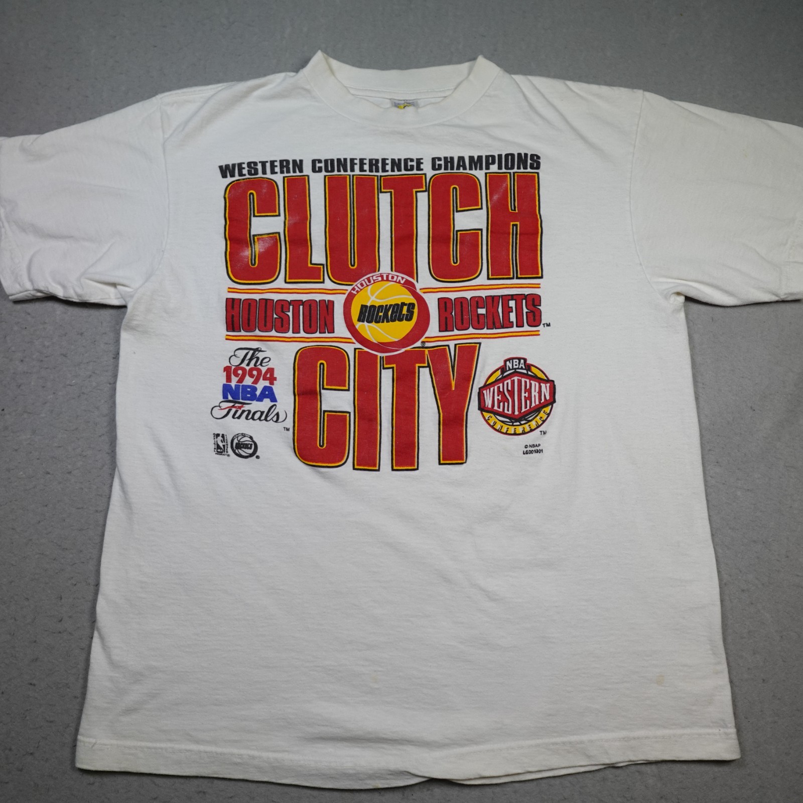 Vintage Houston Rockets T Shirt XL Clutch City NBA Western Conf Champs 94 Finals