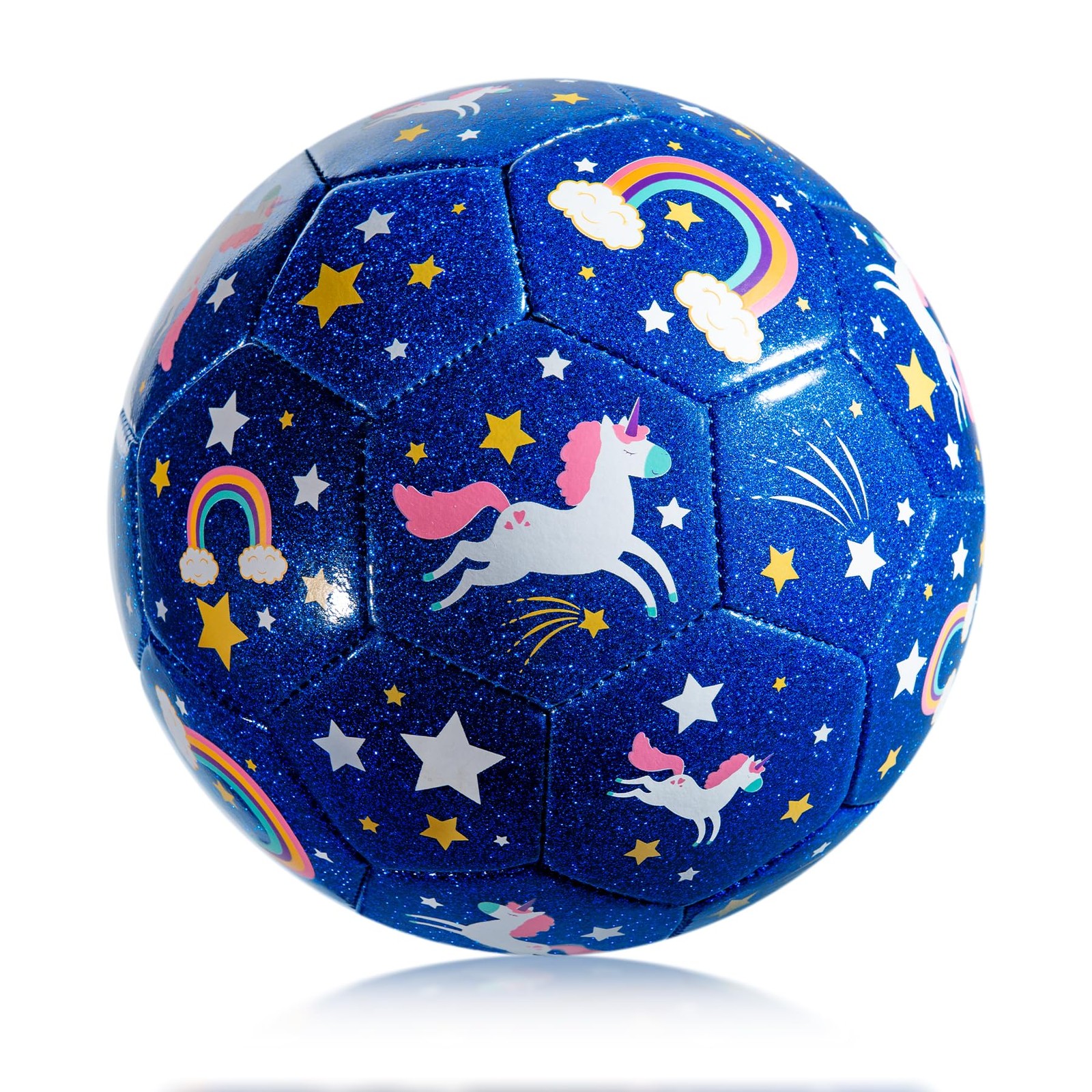 EVERICH Kids Soccer Ball Size 3 - Shiny Blue Unicorn Soccer Ball with Pump fo...