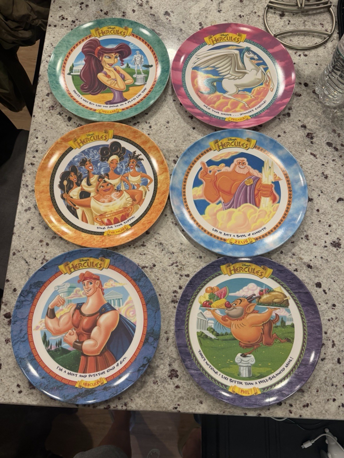 1997 Disney\'s Hercules McDonald\'s Collectors Plates. Full Set Of 6 1997 Disney\'s Hercules McDonald\'s Collectors Plates. Full Set Of 6