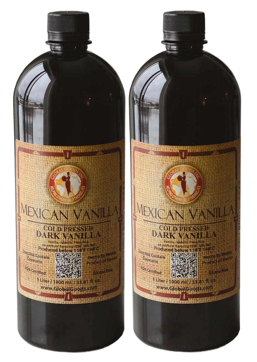 Pure Dark Mexican Vanilla Extract Gluten-Free Vanilla ,1 liter - 2 Pack Pure Dark Mexican Vanilla Extract Gluten-Free Vanilla ,1 liter - 2 Pack