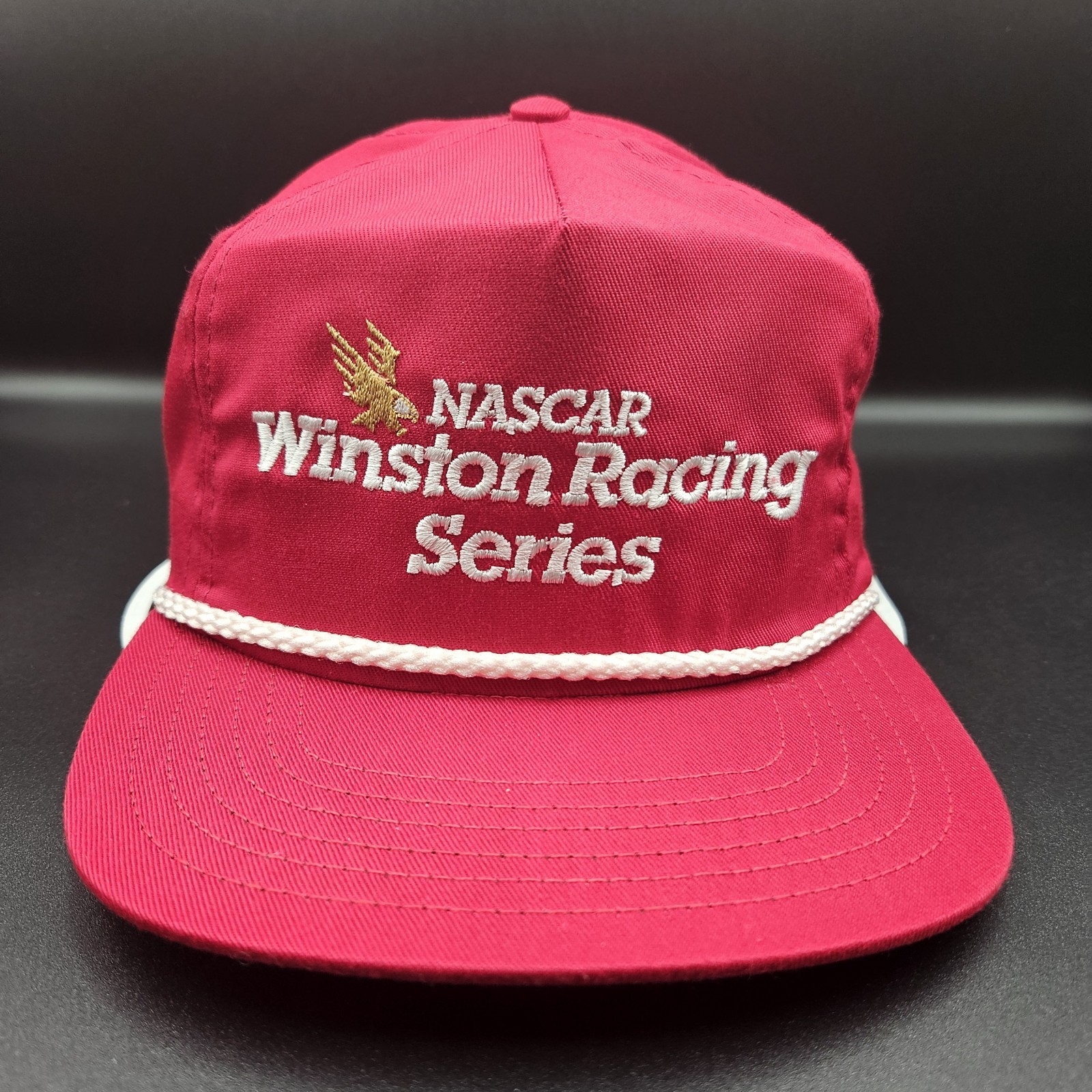 Rare NASCAR Winston Racing Series 1990\'s Red Snapback Rope Hat SCM Marketing. Rare NASCAR Winston Racing Series 1990\'s Red Snapback Rope Hat SCM Marketing.