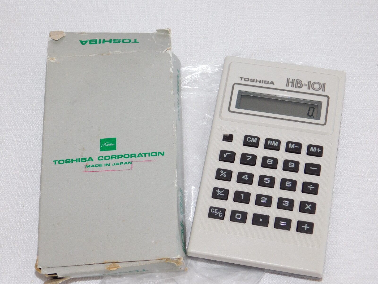 Vintage New Old Stock in Box Toshiba HB-101 Electronic Pocket Calculator Japan