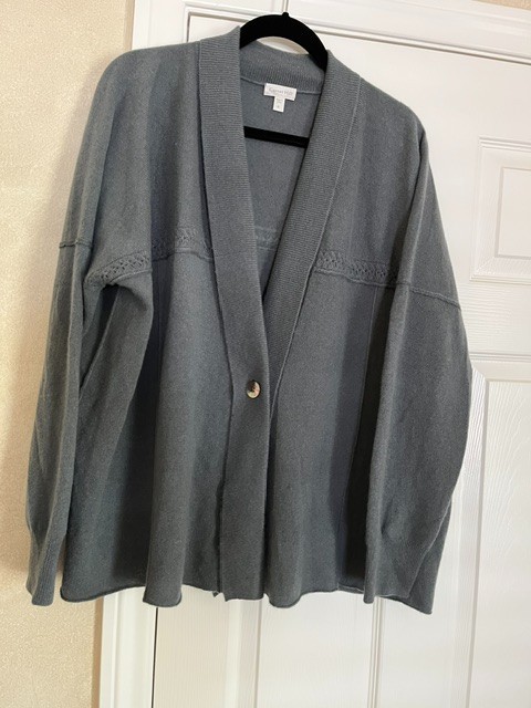 Garnet Hill Recycled Cashmere Sweater XL  NEVER WORN Cropped Cardigan *