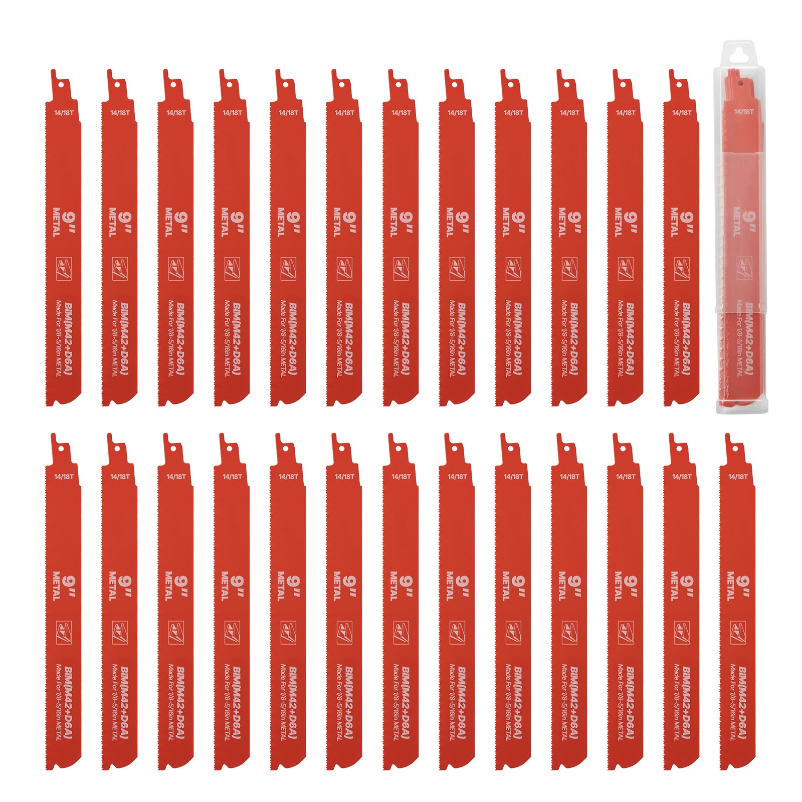 Uimoso 25-Pack Bi-Metal Reciprocating Saw Blades, 14/18 TPI for Metal Cutting