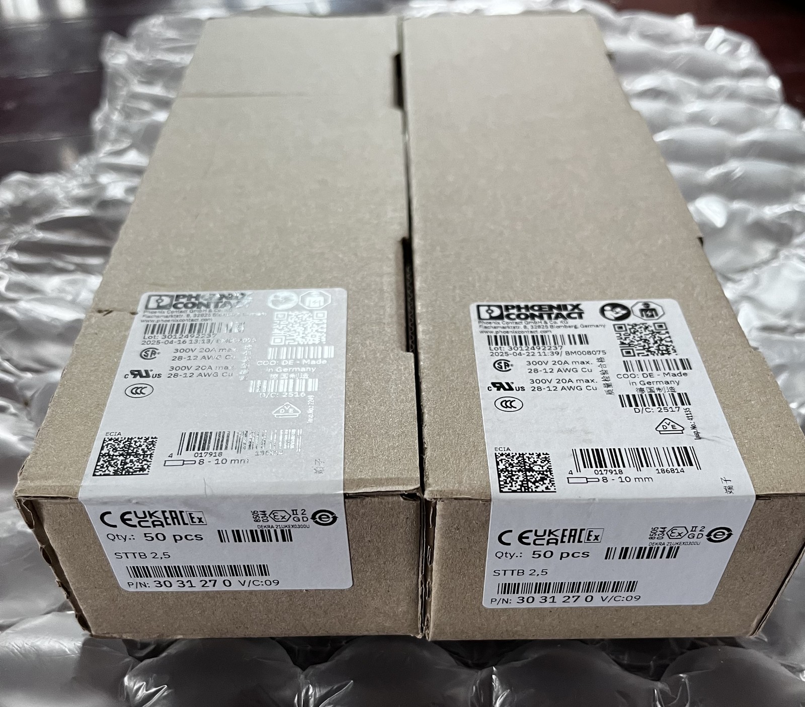 50PCS Phoenix Contact 3031270 double-layer terminal block STTB 2,5