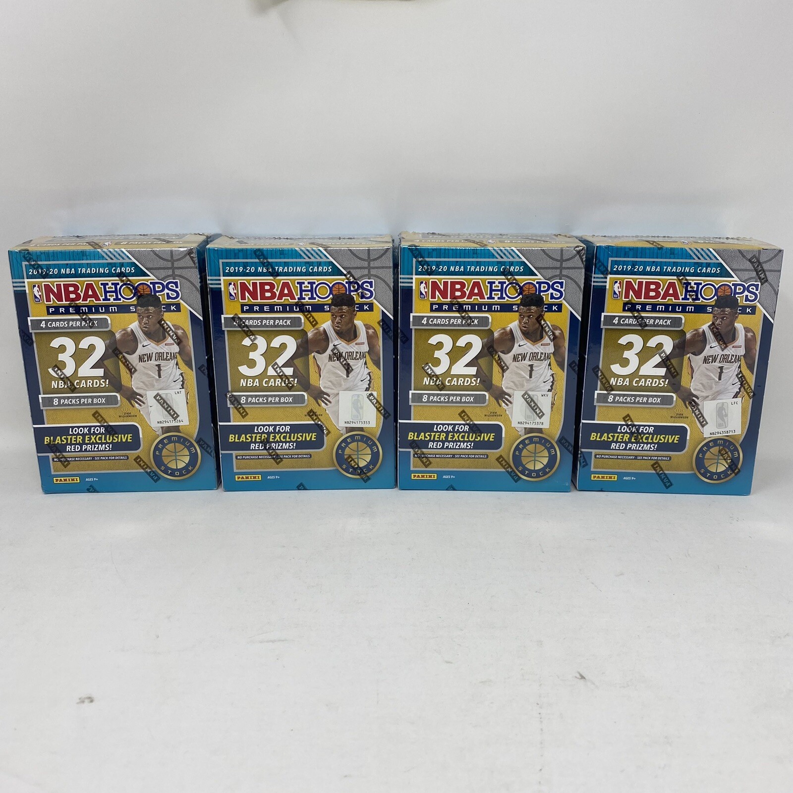 (4) 2019-20 Panini Hoops Premium Basketball NBA Blaster Boxes Red Prizm RC\'s New