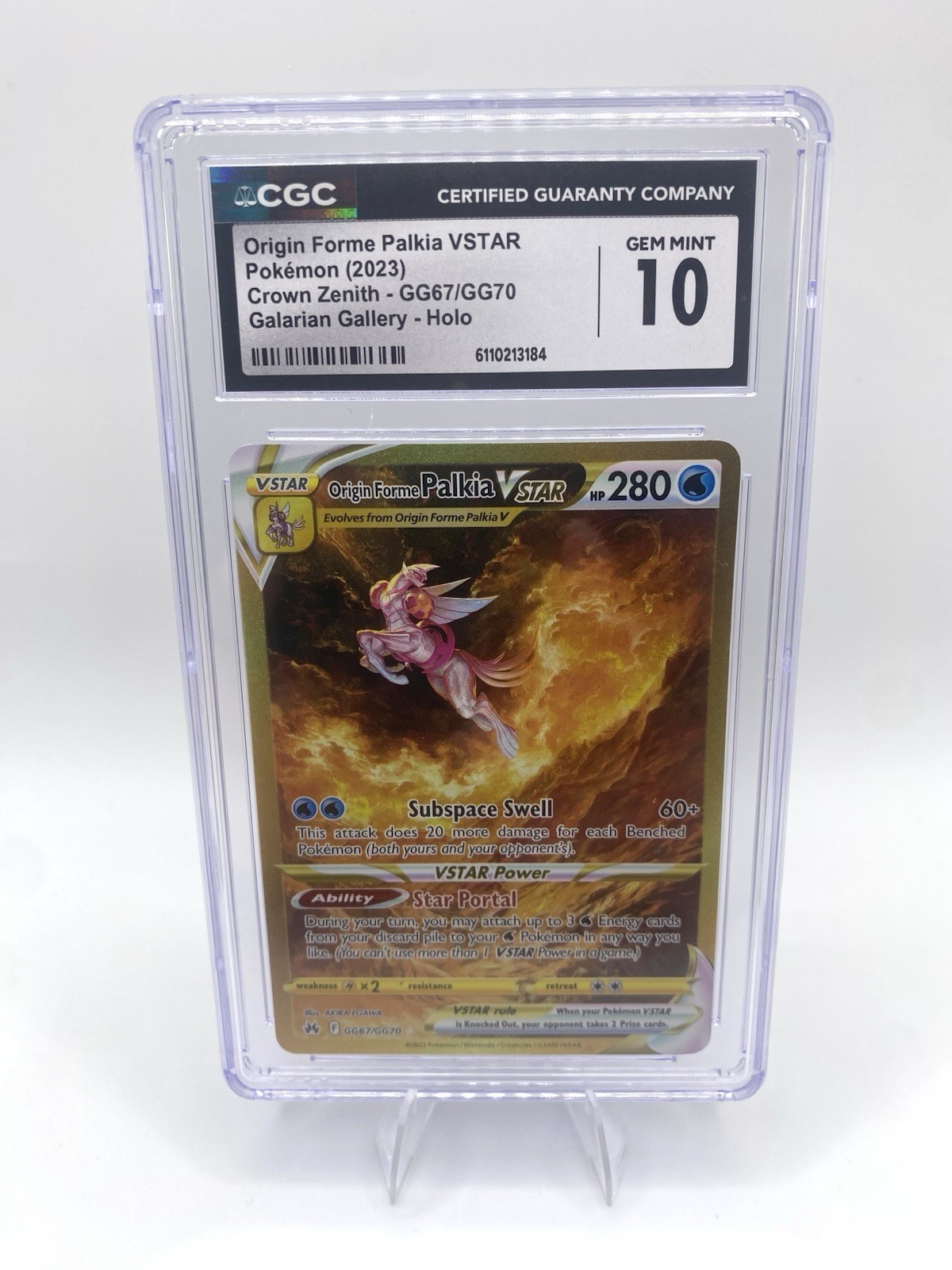 2023 Pokemon CrownZenith Origin FormePalkia VSTAR GG67/GG70CGC 10 GEM MINT 2023 Pokemon CrownZenith Origin FormePalkia VSTAR GG67/GG70CGC 10 GEM MINT