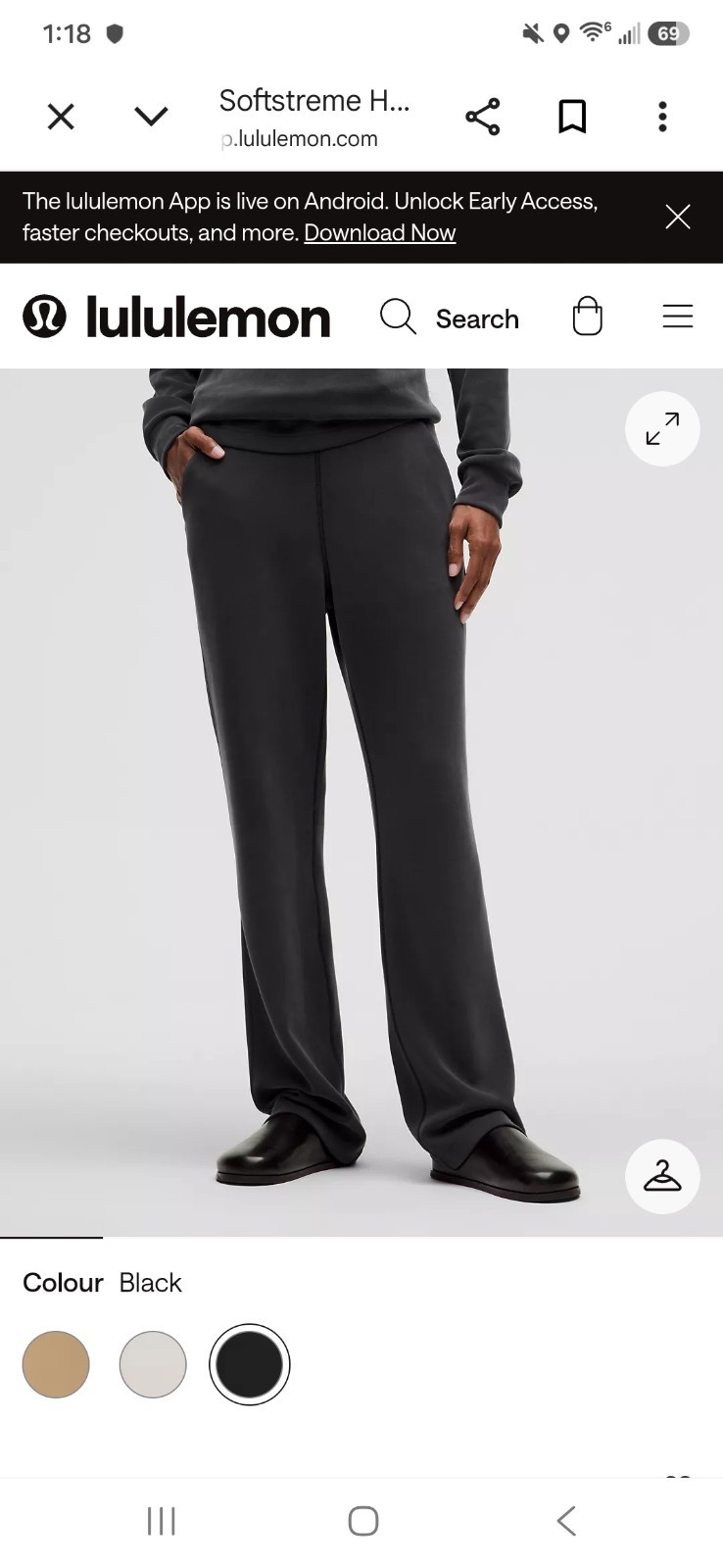 Lululemon Womens Softstreme HR Straight Leg Pant Regular Black Size Medium New Lululemon Womens Softstreme HR Straight Leg Pant Regular Black Size Medium New