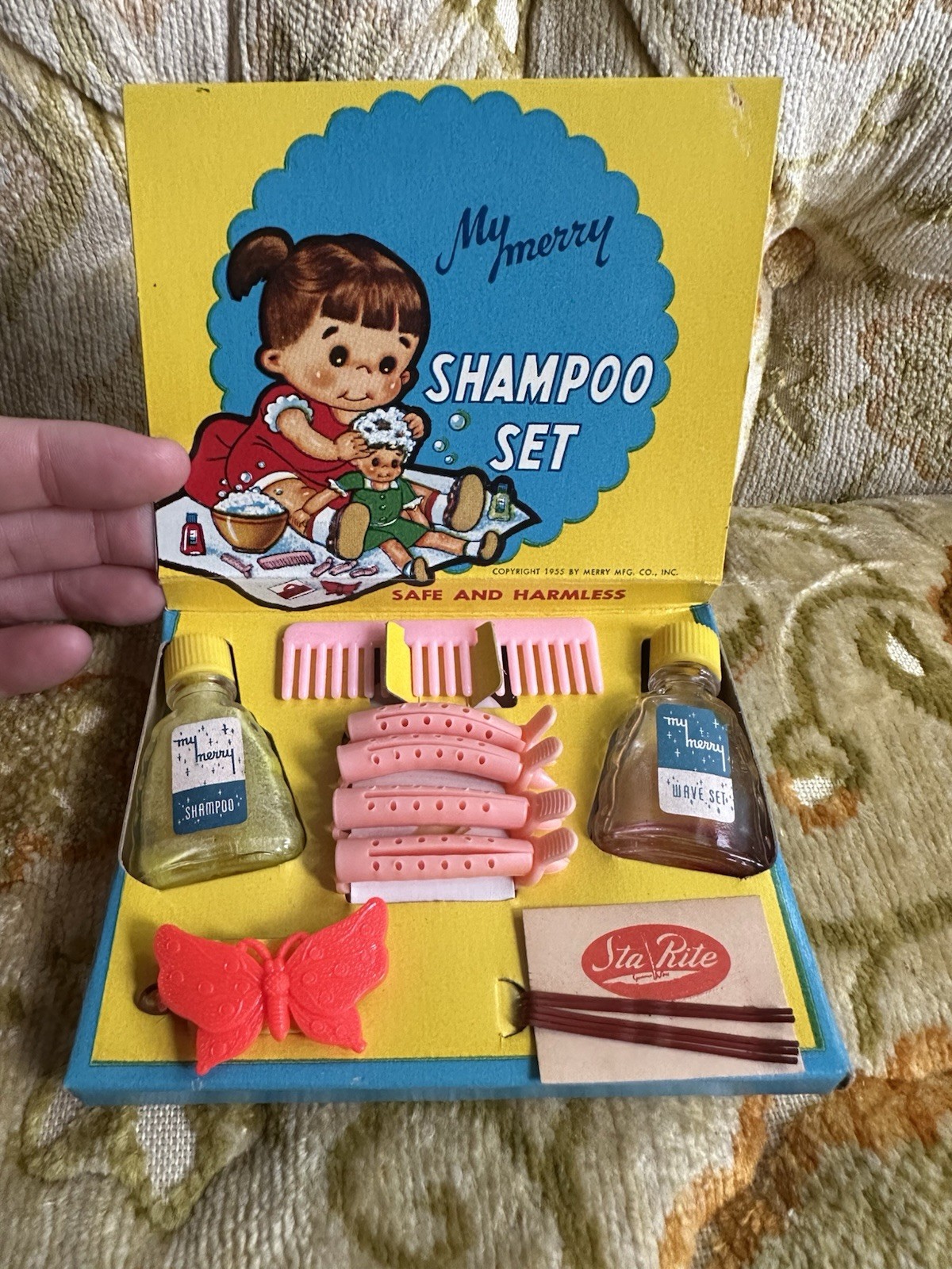 Vintage 1955 My Merry Shampoo Set Merry Mfg Co Doll Hair Salon Toy Original Box