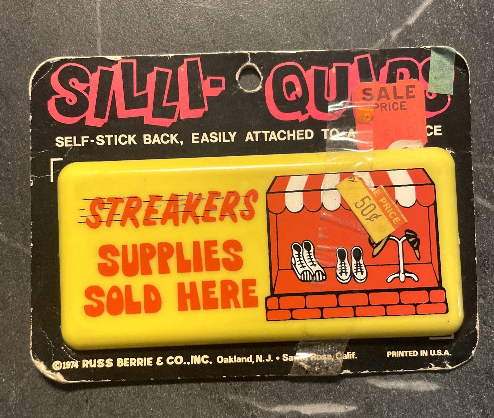 Vintage 1974 Russ Berrie Silli Quips Streakers Supplies Sold Here Self Stick NOS
