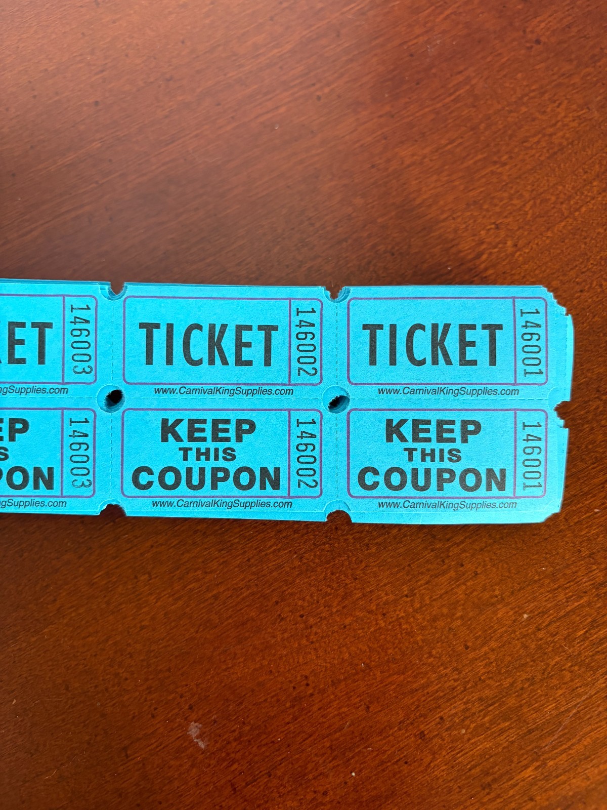Raffle Tickets 50 Flat Double Stub  50//50 Keep This Coupon Carnival Festival