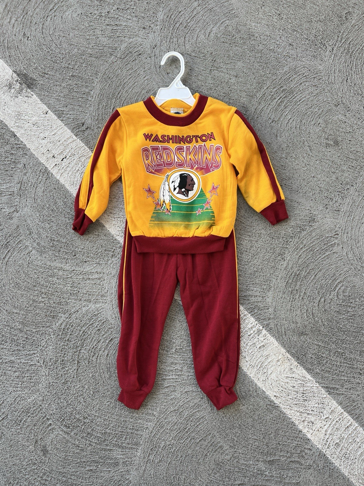 Vintage Washington Redskins NFL Toddler Sweatsuit Set 3T Made in USA Park Bench