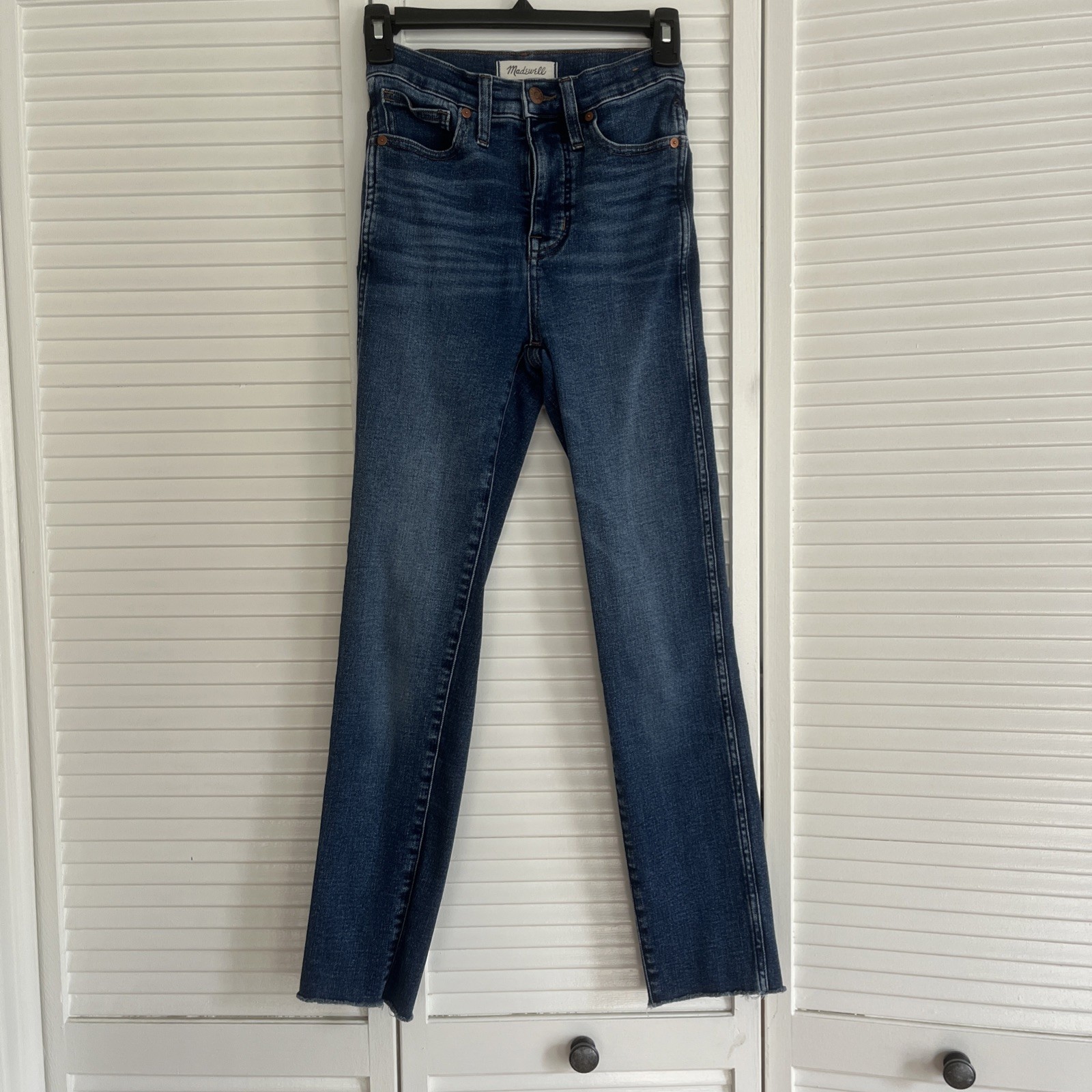 Madewell Stovepipe Jeans Medium Wash Raw Hem Women\'s Size 23