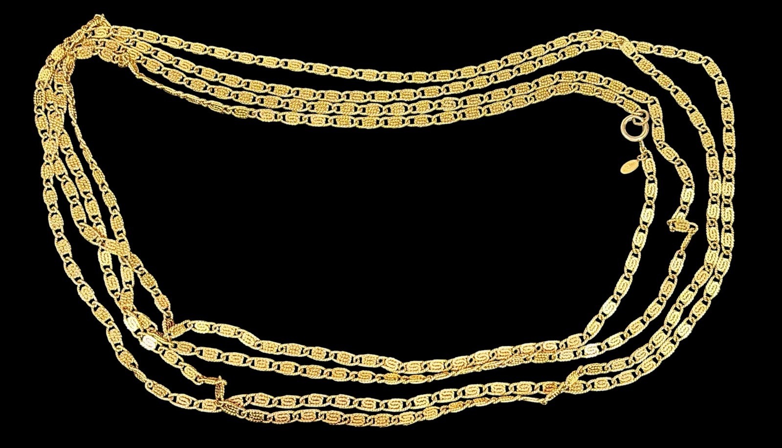 Amazing Vintage Signed DeLillo Single Strand 120” Gold Plated Link Necklace Amazing Vintage Signed DeLillo Single Strand 120” Gold Plated Link Necklace