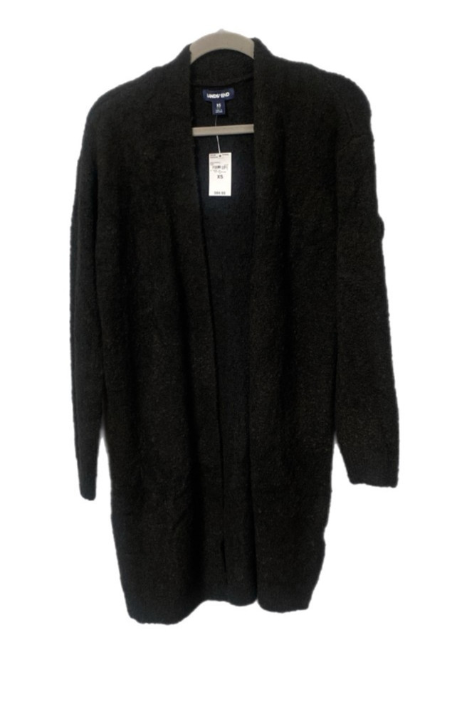 Lands’ End Women's Open Front, Cardigan, Black, XS & Med, NWT SHIPS FREE