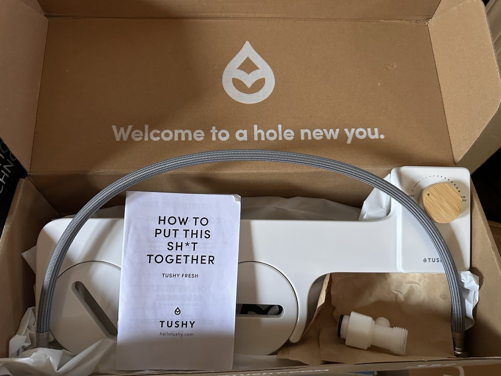 Tushy Fresh Bidet Attachment Bamboo Knob