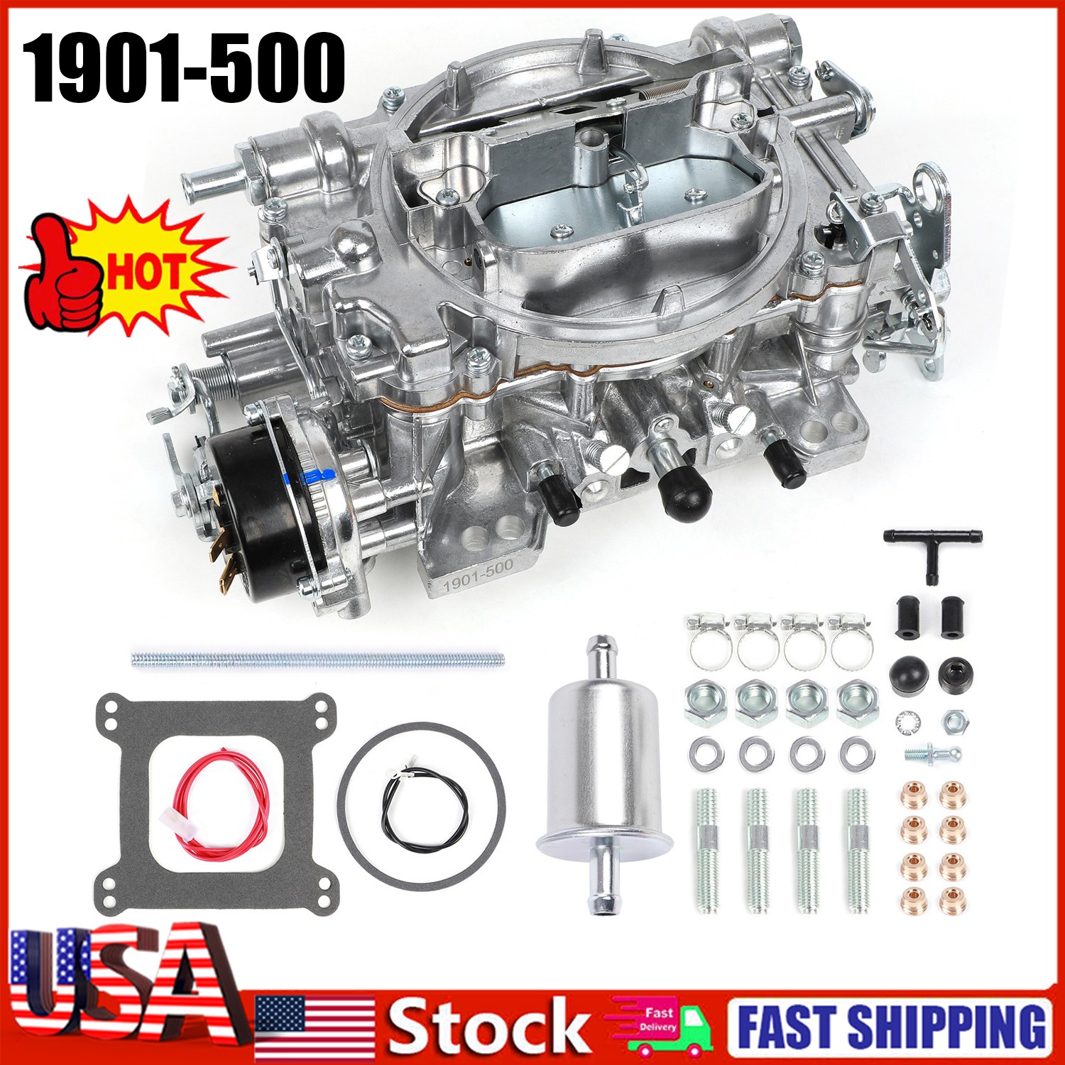 Edelbrock 1901 - 500 CFM AVS2 Carburetor, Electric Choke US