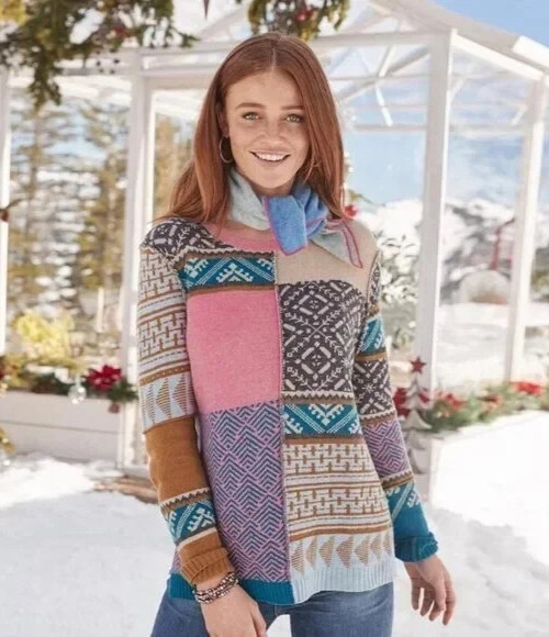 SUNDANCE FIELDS OF FAIR ALPACA WOOL BLEND LIGHTWEIGHT SWEATER PULLOVER M EUC