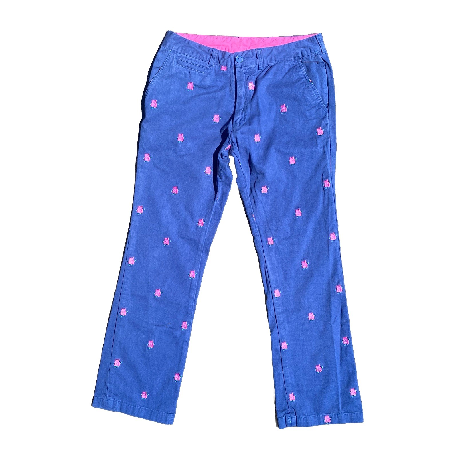 💖💙 Vintage 2009 Adult Swim ATHF Mooninite Embroidered Chino Capri Pants 💙💖