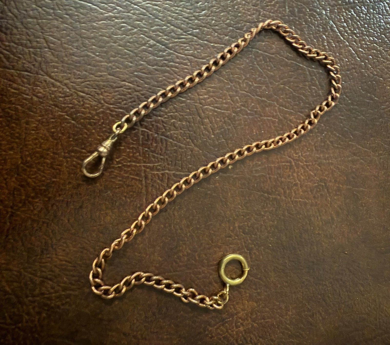 Vintage 1960s Gold Copper Tone Pocket Watch Chain 14\ Vintage 1960s Gold Copper Tone Pocket Watch Chain 14\
