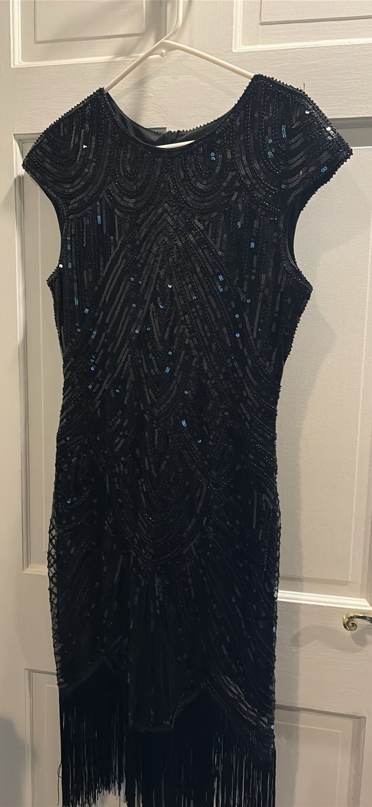 DISY COSTUME 1920s Flapper Dress Size XL Black Sequin Beaded Gatsby DISY COSTUME 1920s Flapper Dress Size XL Black Sequin Beaded Gatsby