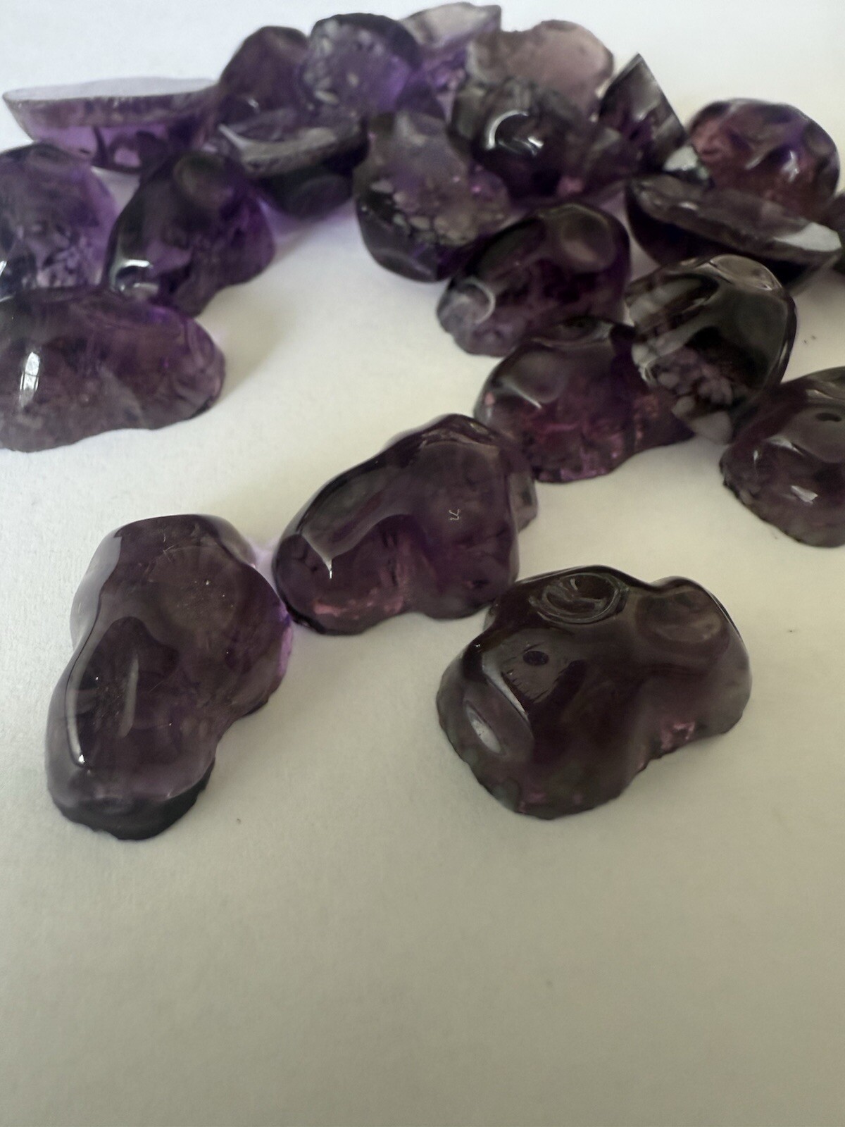 22MM  BEAUTIFUL-VINTAGE  GERMAN GLASS FLAT BACK AMETHYST OFF SHAPE  7 Lots $120