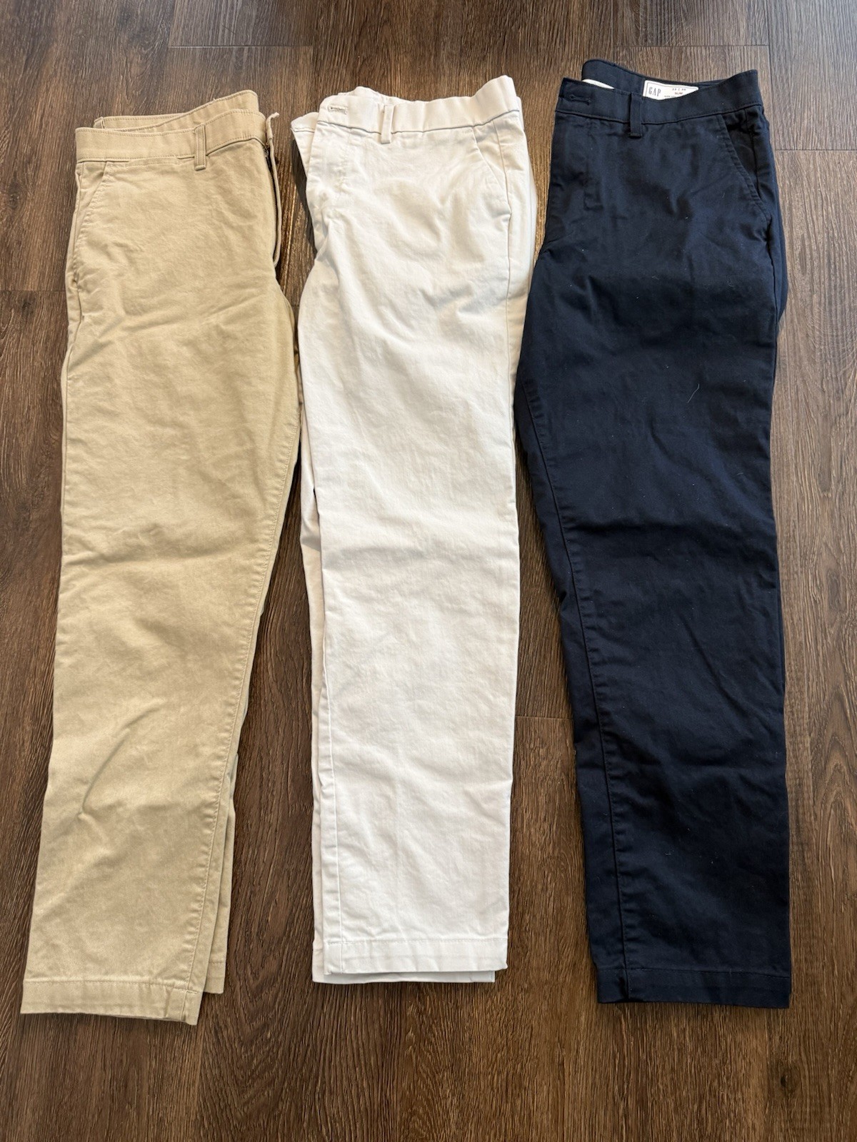 GAP Men’s slacks, Chinos, 3 Pair, 33x30 Slim Cut Skinny- 