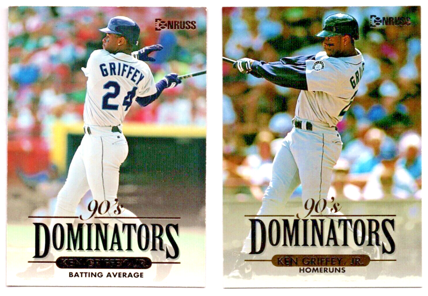 KEN GRIFFEY JR ⚾ SUPER LOT ⚾ 1994 DONRUSS * 90\'S DOINATORS #6 & #9 * INSERTS
