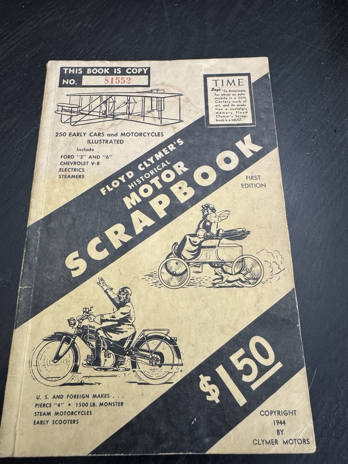 FLOYD CLYMER\'s HISTORICAL MOTOR SCRAPBOOK 1944 Clymer Motors Automotive Ads Cars