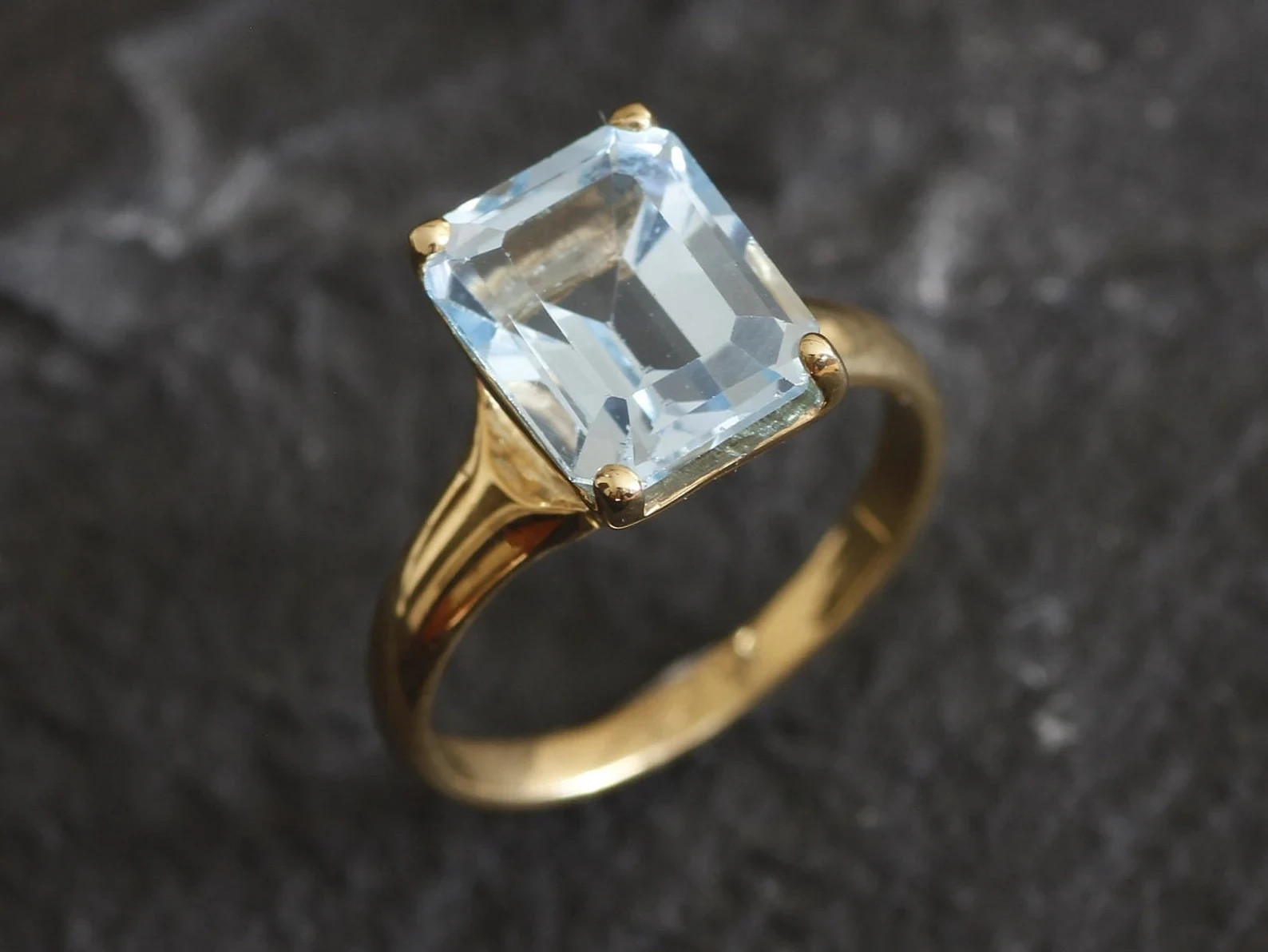 3.00 Ct Emerald Natural Aquamarine Diamond Wedding Ring 14K Yellow Gold Size 7 3.00 Ct Emerald Natural Aquamarine Diamond Wedding Ring 14K Yellow Gold Size 7