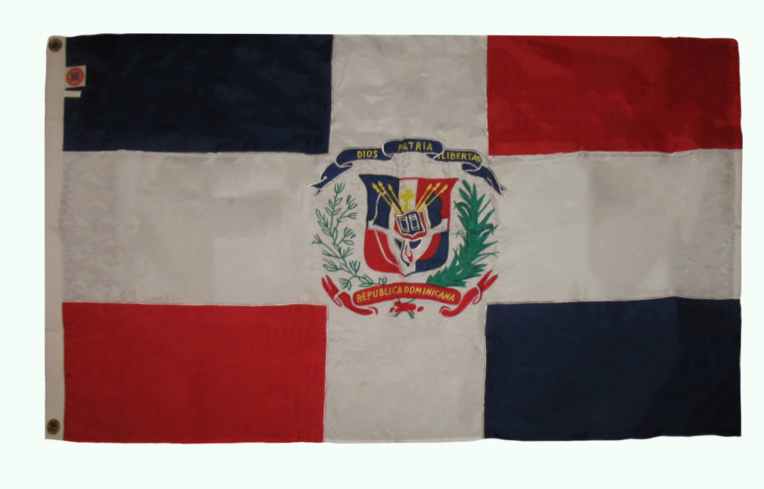 3x5 Embroidered Sewn Dominican Republic 300-D Premium Nylon Flag 3\'x5\' 2 Clips