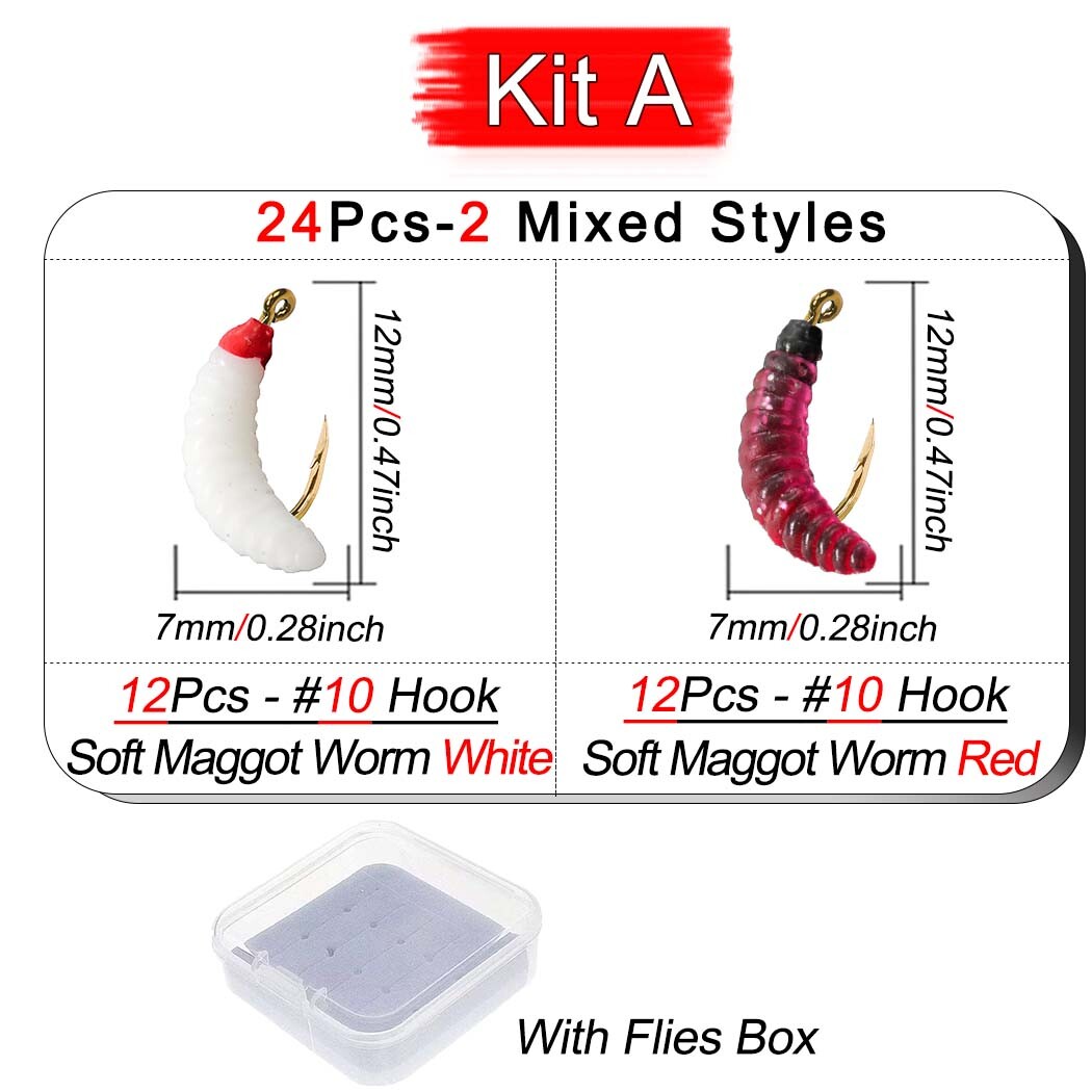 24Pcs/Box Fly Fishing Flies Kit Dry Wet Nyphms for Trout Bass Salmon 24Pcs/Box Fly Fishing Flies Kit Dry Wet Nyphms for Trout Bass Salmon