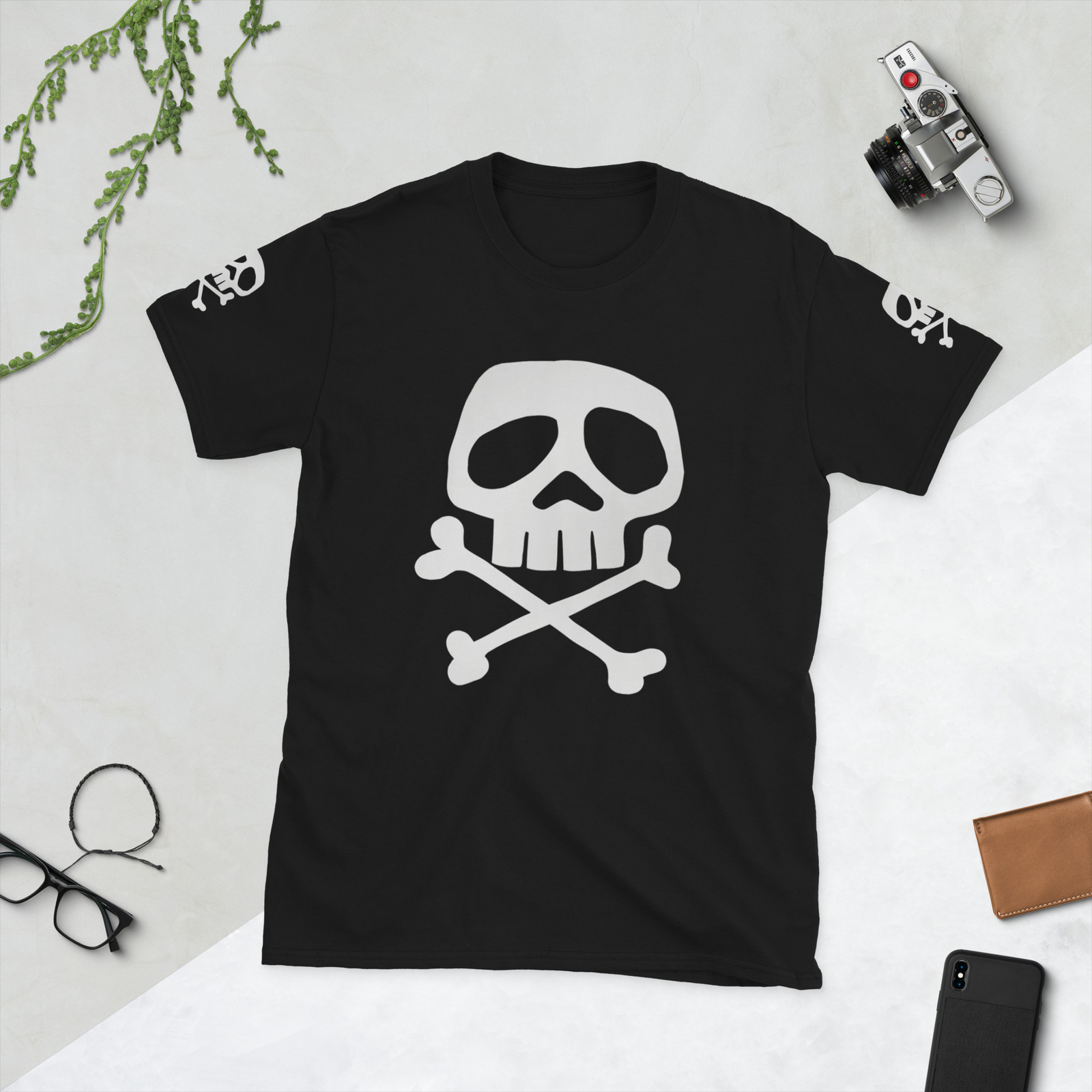 SKULL-N-CROSSBONES - Danzig Misfits 80's T-Shirt Sleeve Print Vintage C@@L