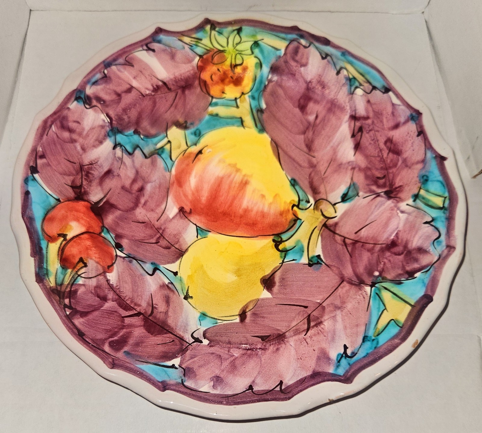 Vintage Hand Painted Italian Plate