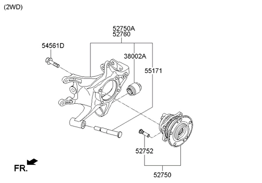 GENUINE CARRIER ASSY-REAR AXLE,LH 5271038700 (52750A) for  RIGAL 02