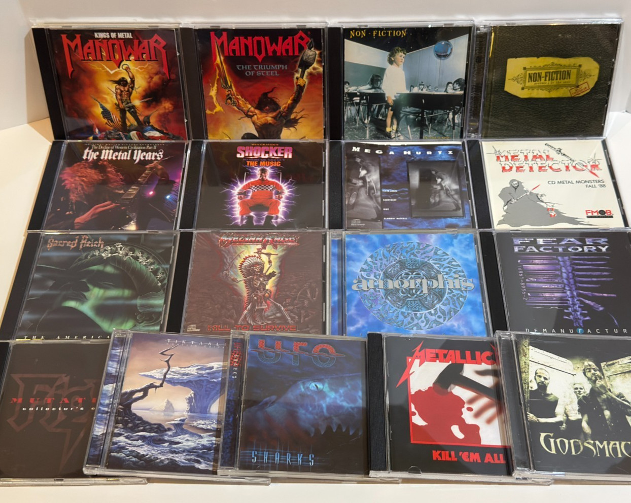 Heavy Metal CD Lot Metallica Manowar Sacred Reich Amorphis Meliah Rage UFO Fight