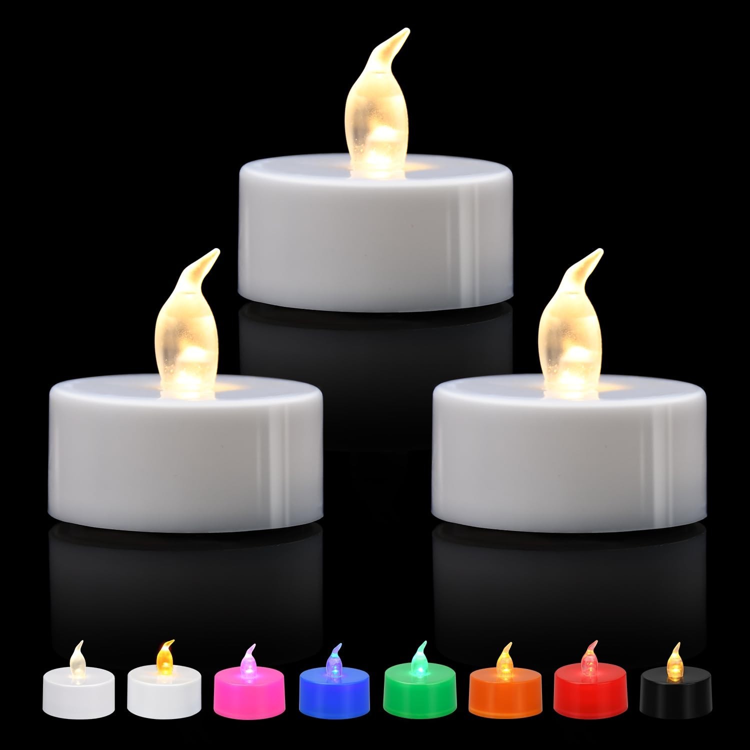 12 Pack Flameless LED Tea Lights Candles Battery Operated, Electric Powered