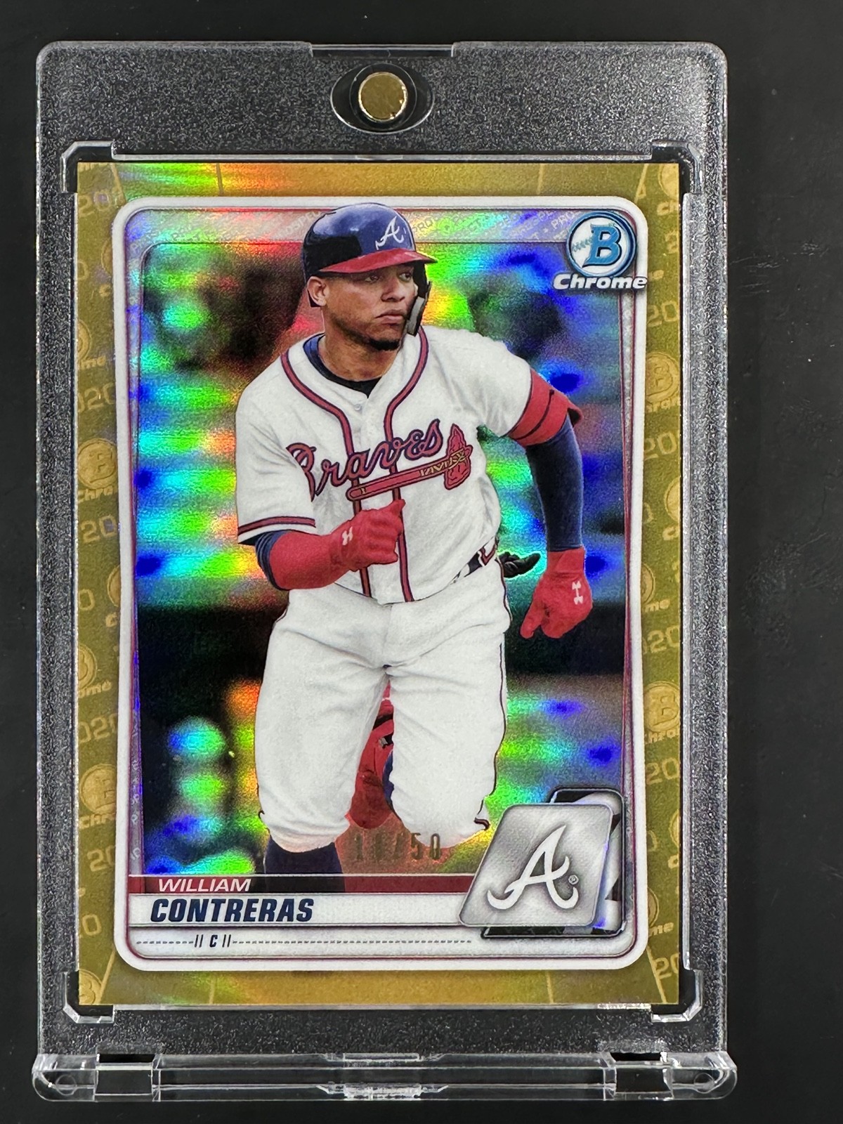 /50 William Contreras  Gold Refractor 2020 Bowman Chrome Milwaukee Brewers SP