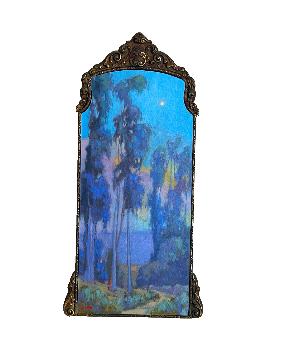 Antique Framed California Landscape Oil Painting Nocturne JAMES OSORIO Tonalism